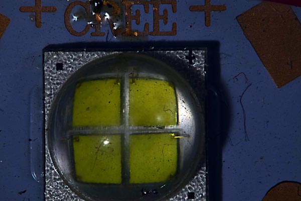 Cree 15W LED with reversed Pentax 67 105 mm f/2.4 lens Zerene Stacker PMax stack of 39 images